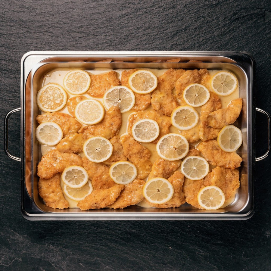 Tray of chicken francaise